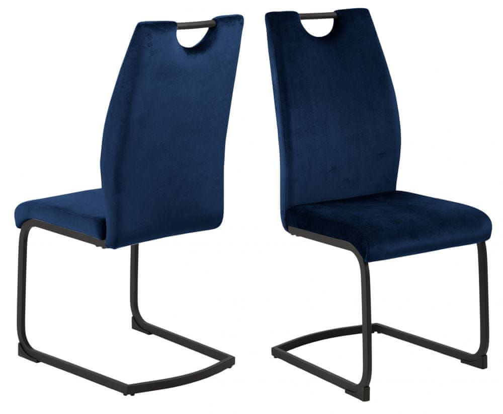 Design Scandinavia Jedálenská stolička Ulla (SET 2 ks), tmavo modrá
